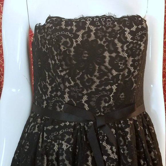 LIBERATED & FREE black lace strapless dress 10✨ - Picture 3 of 9